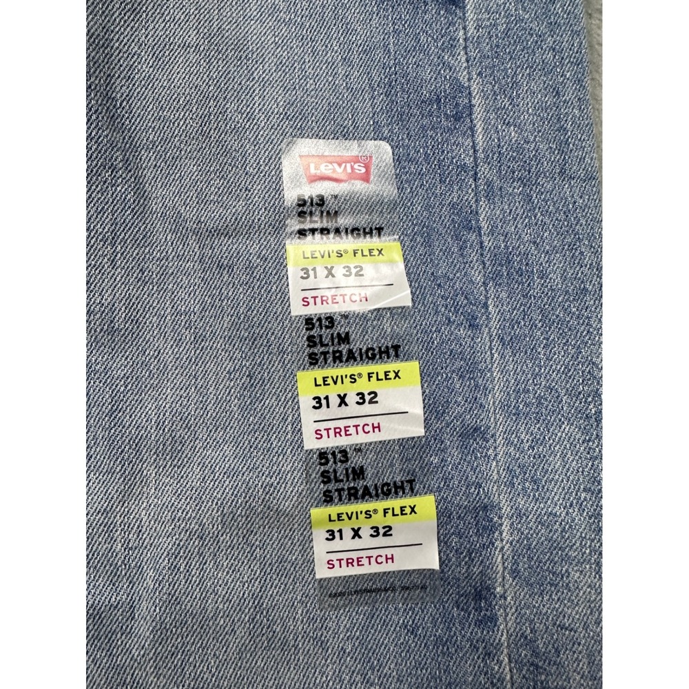 Levis 513 Slim Straight Jeans Mens 31x32 Blue Flex Stretch 08513-0933 NWT - Picture 5 of 11